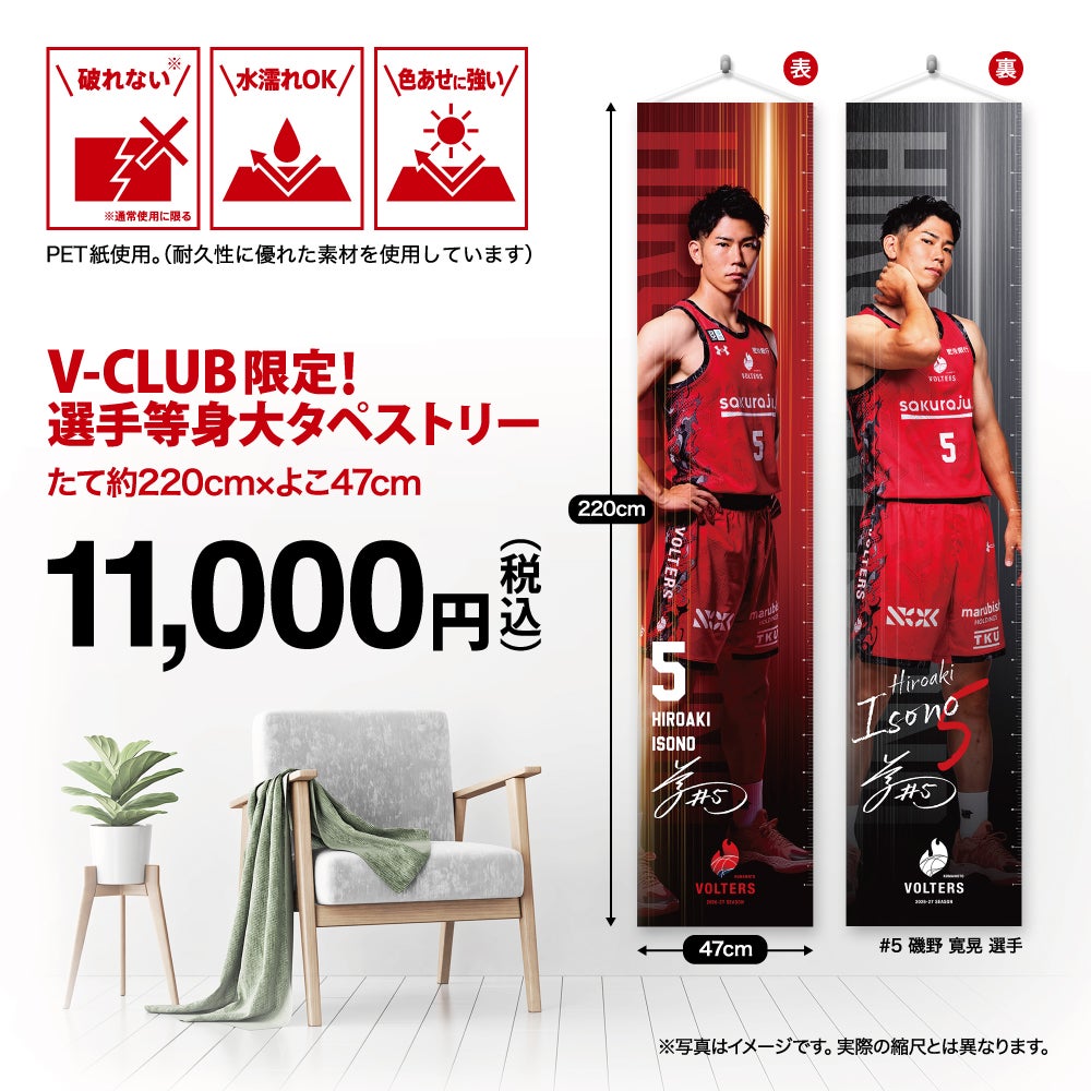 【新商品のお知らせ】V-CLUB限定！2026-27 SEASON『選手等身大タペストリー』